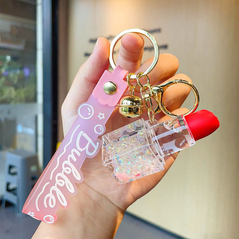 Wholesale Acrylic Oil Bubble Beads Lipstick Keychain